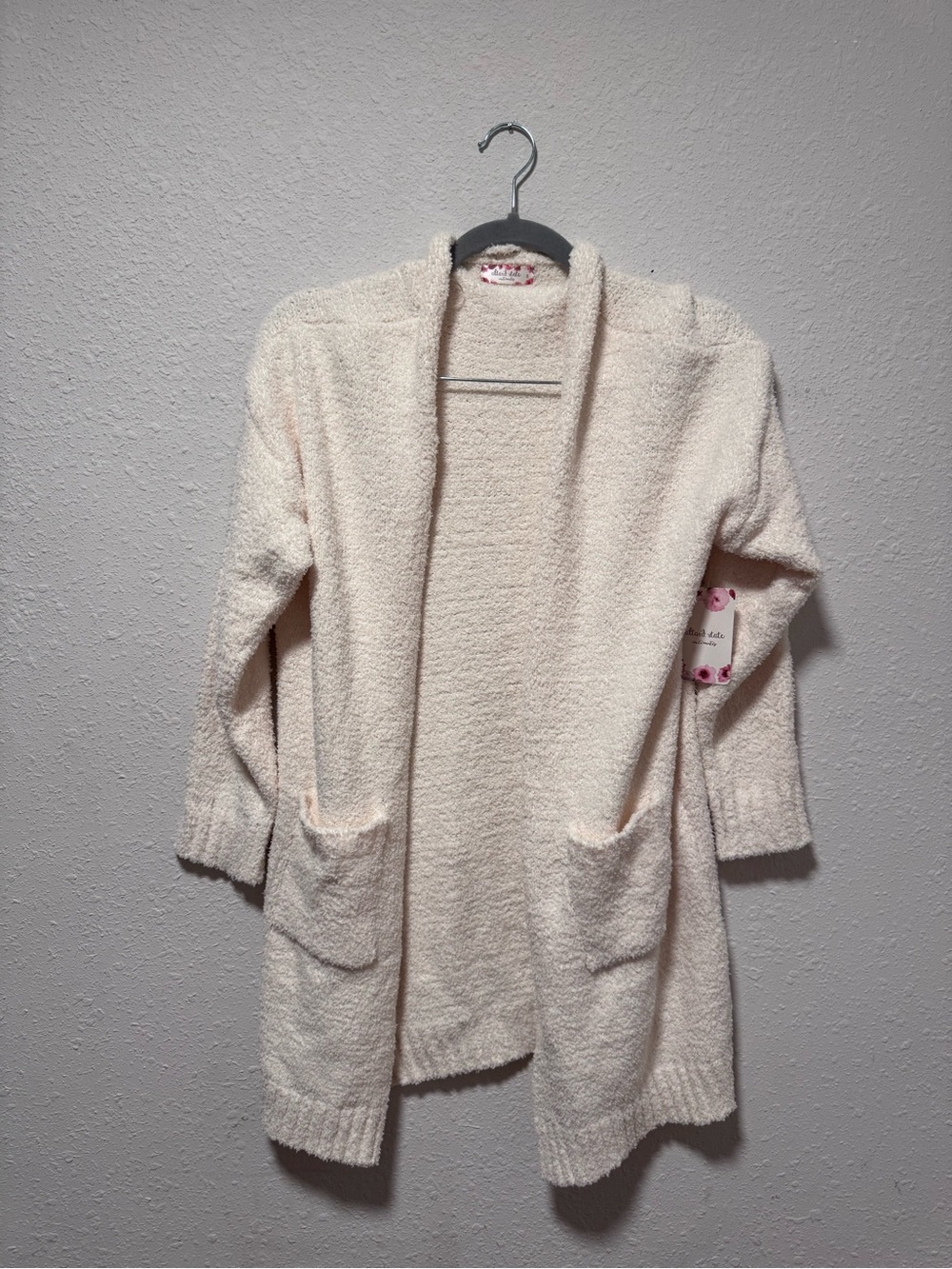 Altar'd State Cream Open-Front Pocket Cardigan